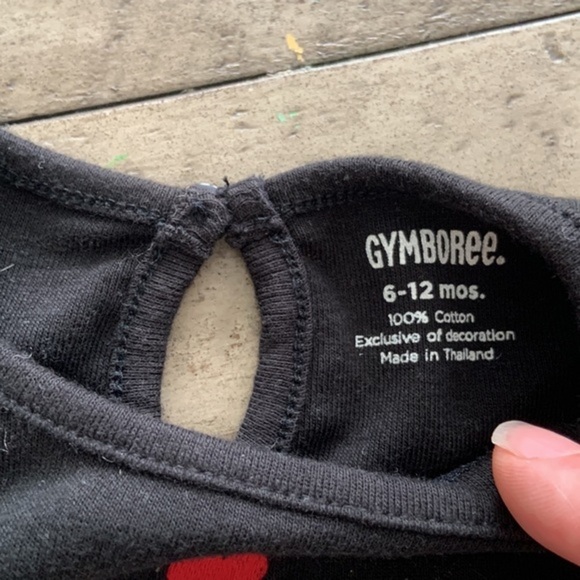 Gymboree Holiday Panda Tee Top T-Shirt Black 6 12 months NWOT - Picture 3 of 4